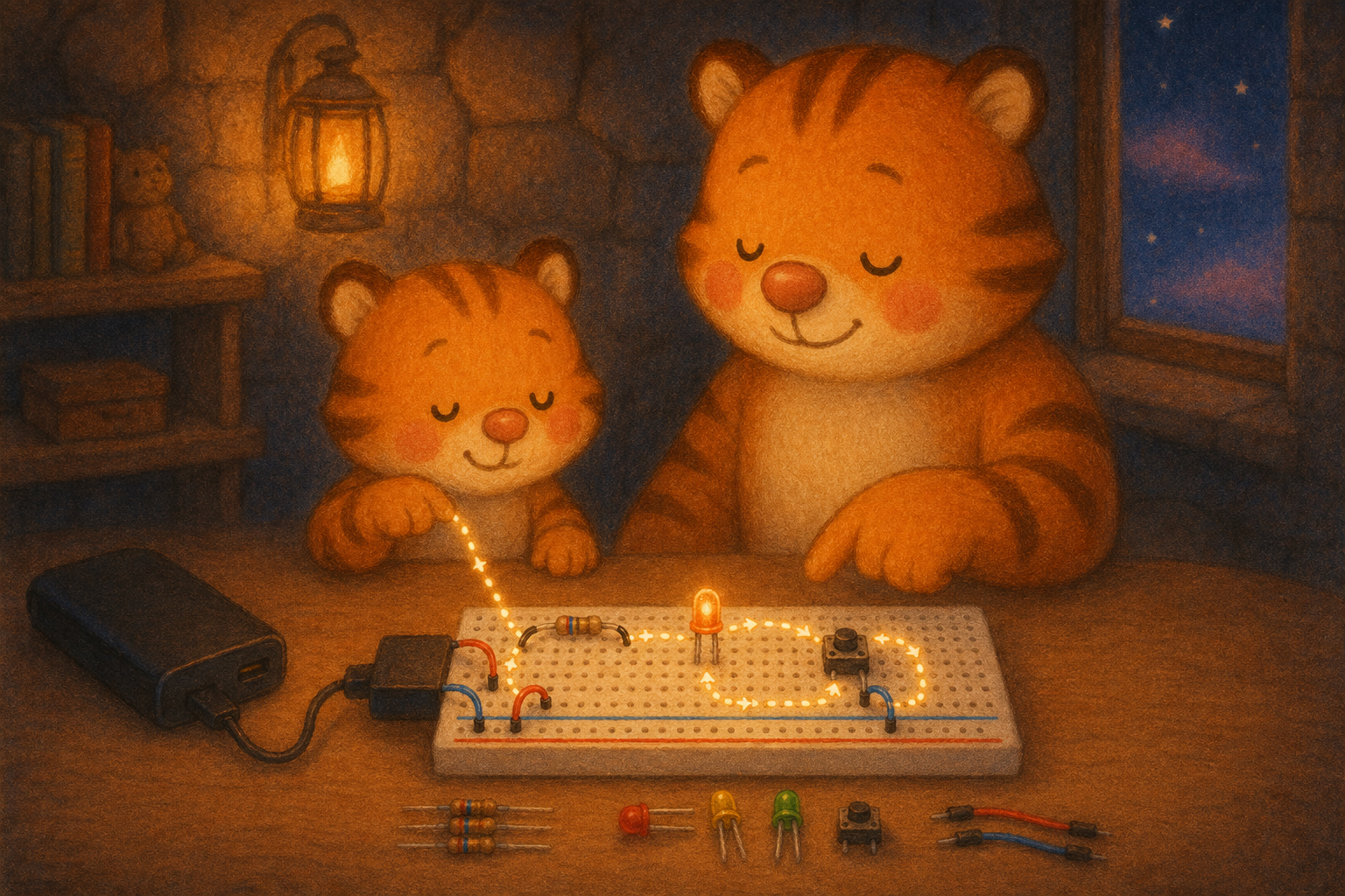 zephyr tiger learns about electricity