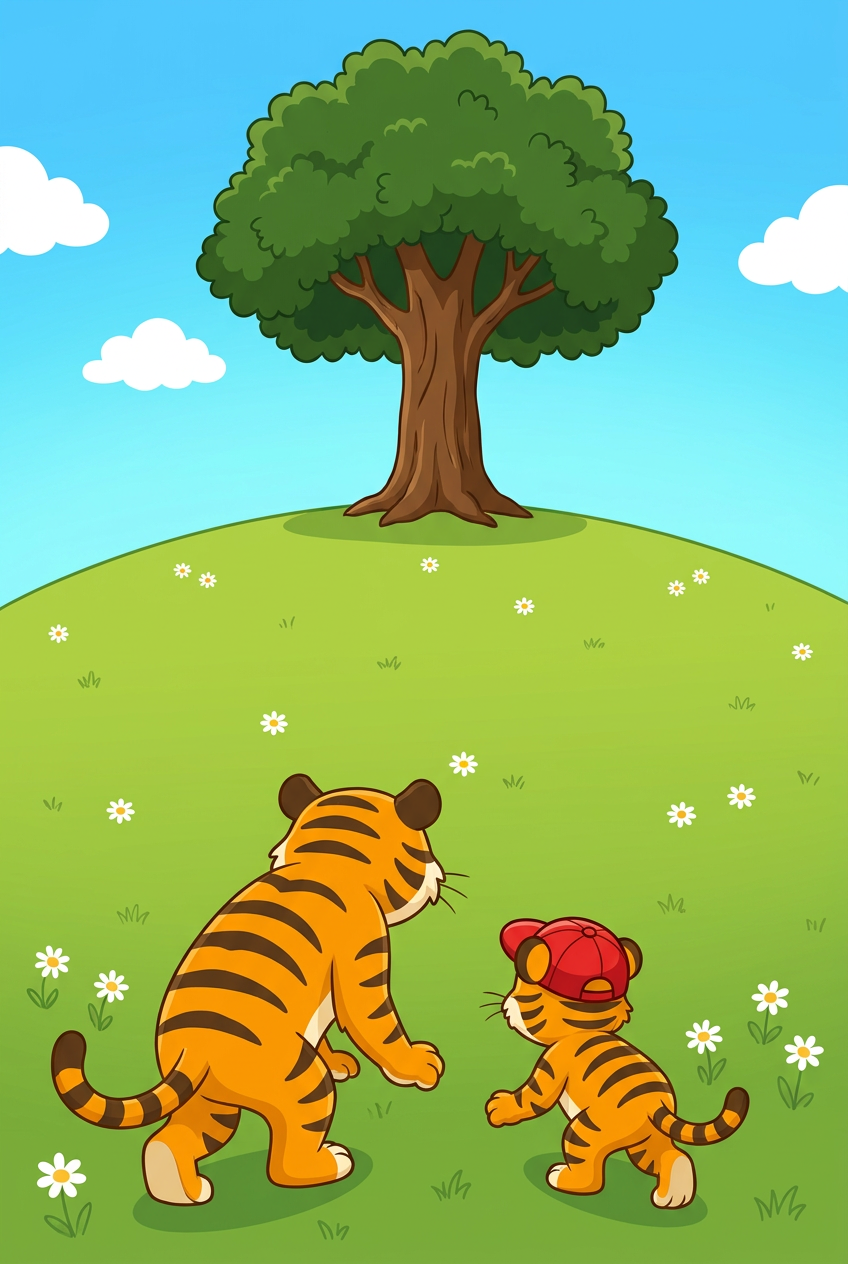 zephyr tiger runs up the hill
