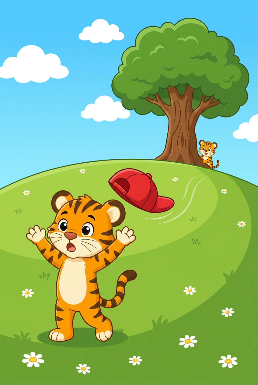 zephyr tiger runs up the hill