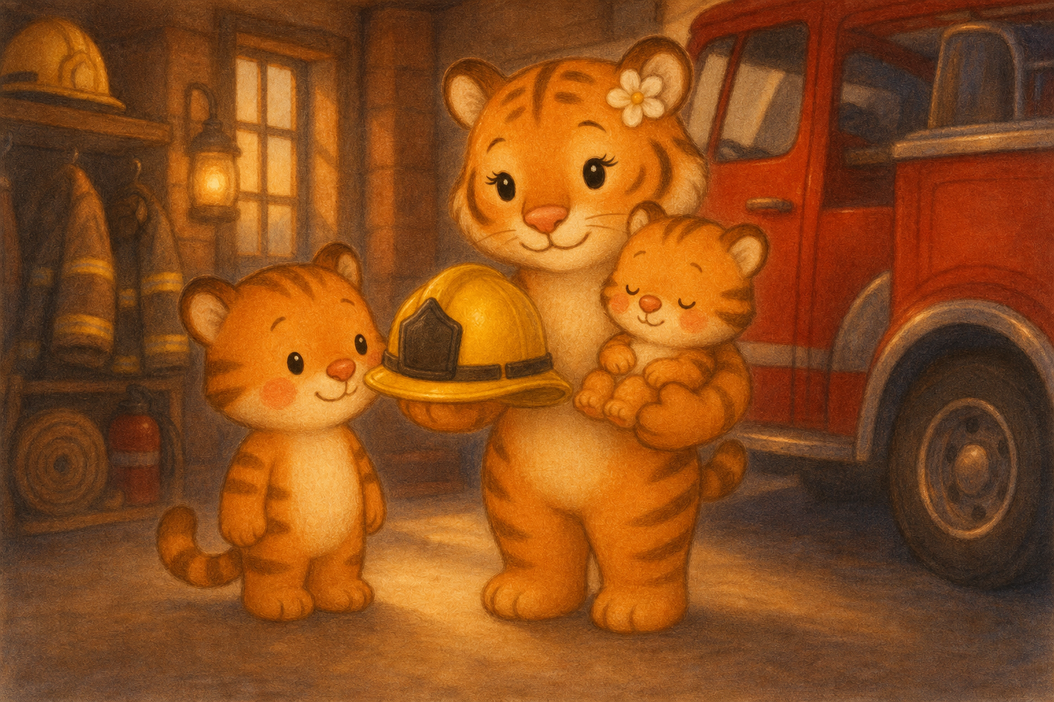 zephyr tiger visits the fire station