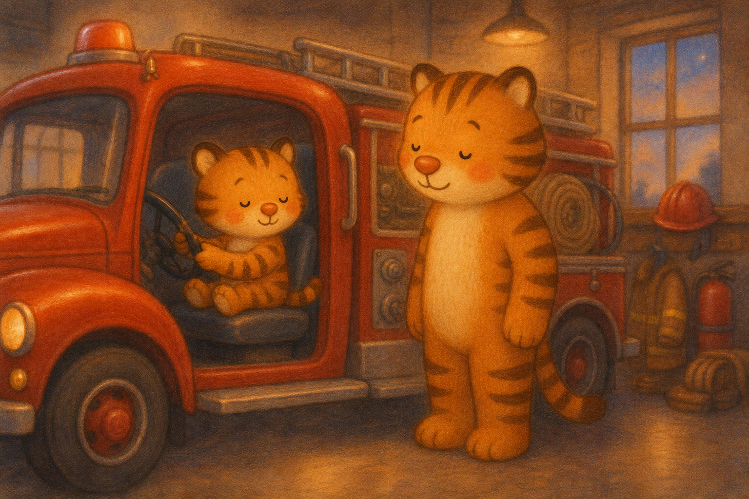 zephyr tiger visits the fire station