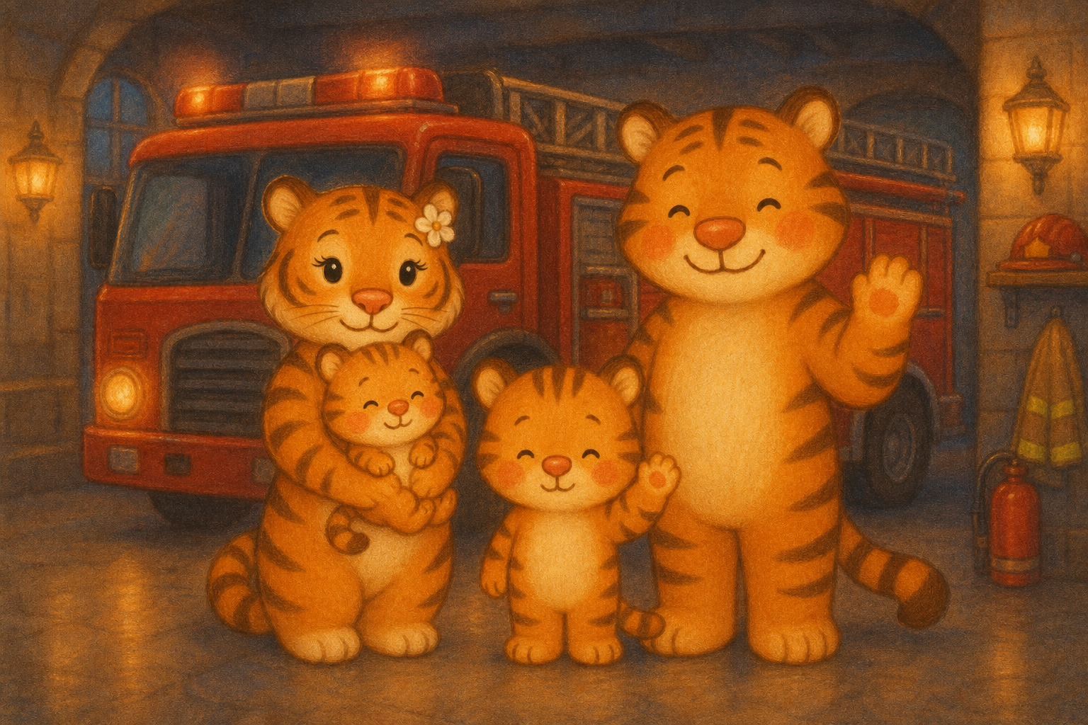 zephyr tiger visits the fire station