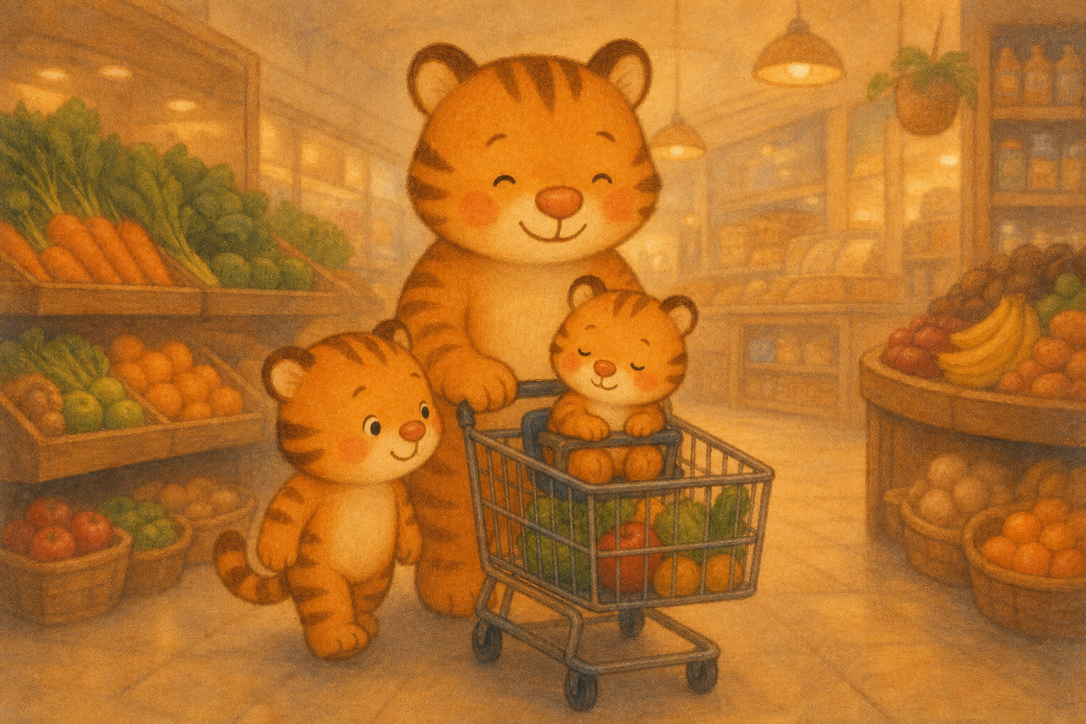 zephyr tiger at the grocery store