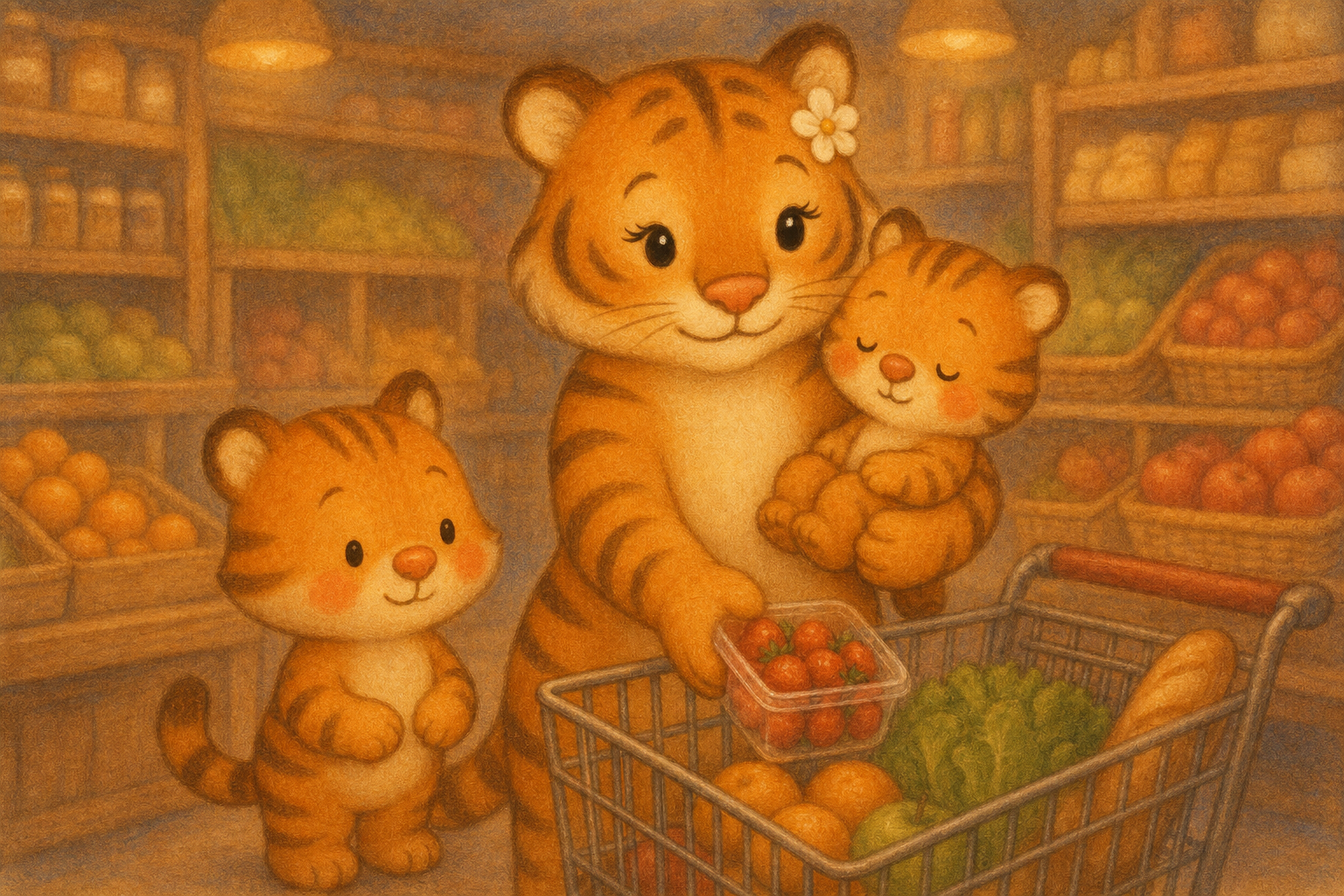 zephyr tiger at the grocery store