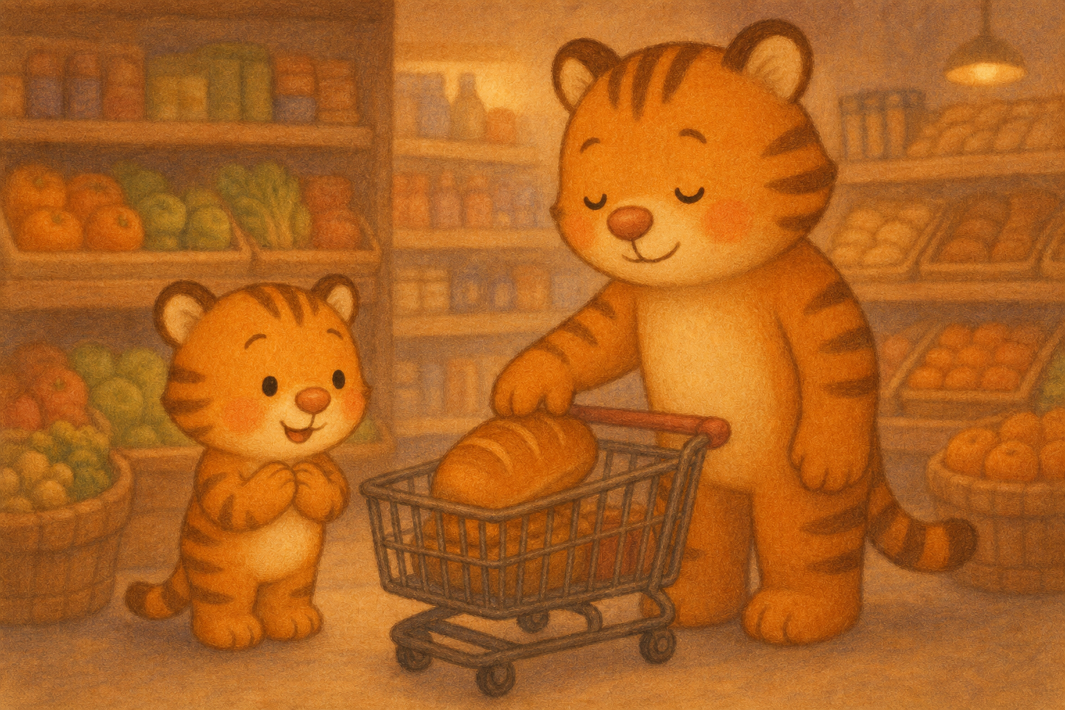 zephyr tiger at the grocery store