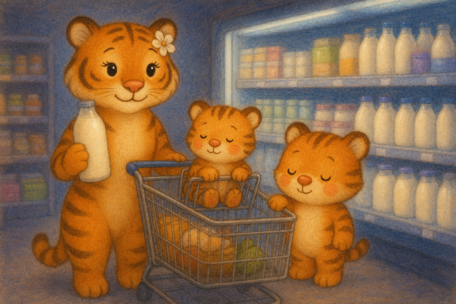 zephyr tiger at the grocery store